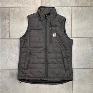 Carhartt Gray Quilted Vest - Relaxed Fit - Size M
